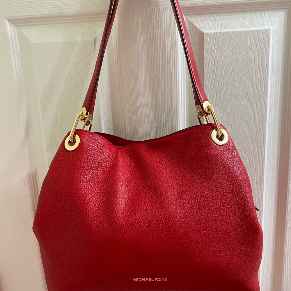 Michael Kors Bright Red Raven Shoulder Bag